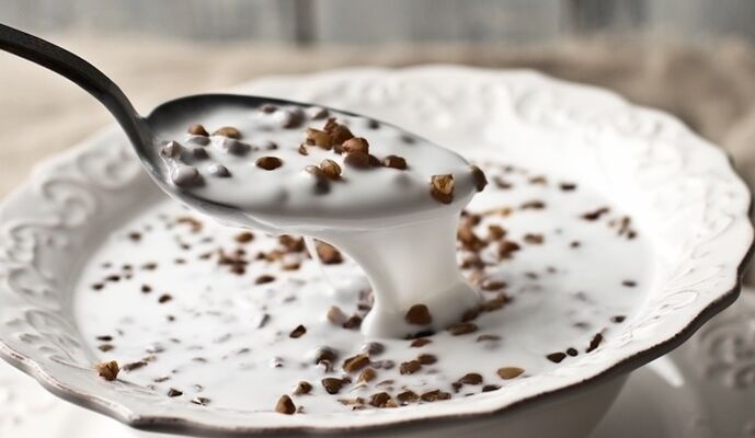 Buckwheat soaked in kefir